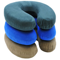 Neck Support Pillow with Memory Foam  Suede/Tan RP2805