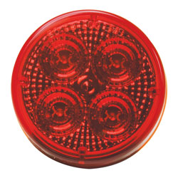 2.5 Round LED Diamond Lens Sealed Light w/2-Pin Connection Red R