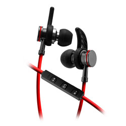 Wireless Rechargeable Stereo Earbuds Black/Red BT250S